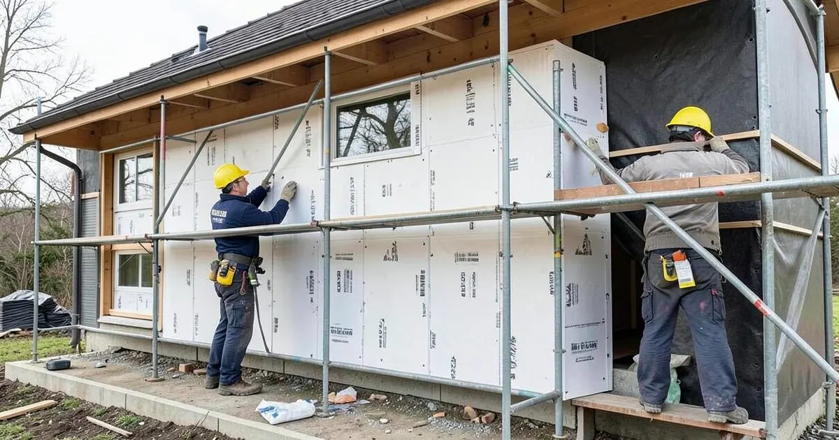 Chantier d’isolation par l’extérieur à Troyes